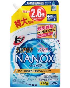Bột giặt đậm đặc siêu thấm Lion TOP NANOX L Refill [thêm thành phần khử mùi từ thực vật] 950g