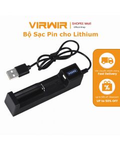 Virwir Bộ Sạc Pin Cho Lithium 18650 26650 14500 3.7V - 4.2V USB Đa Năng Tiện Dụng